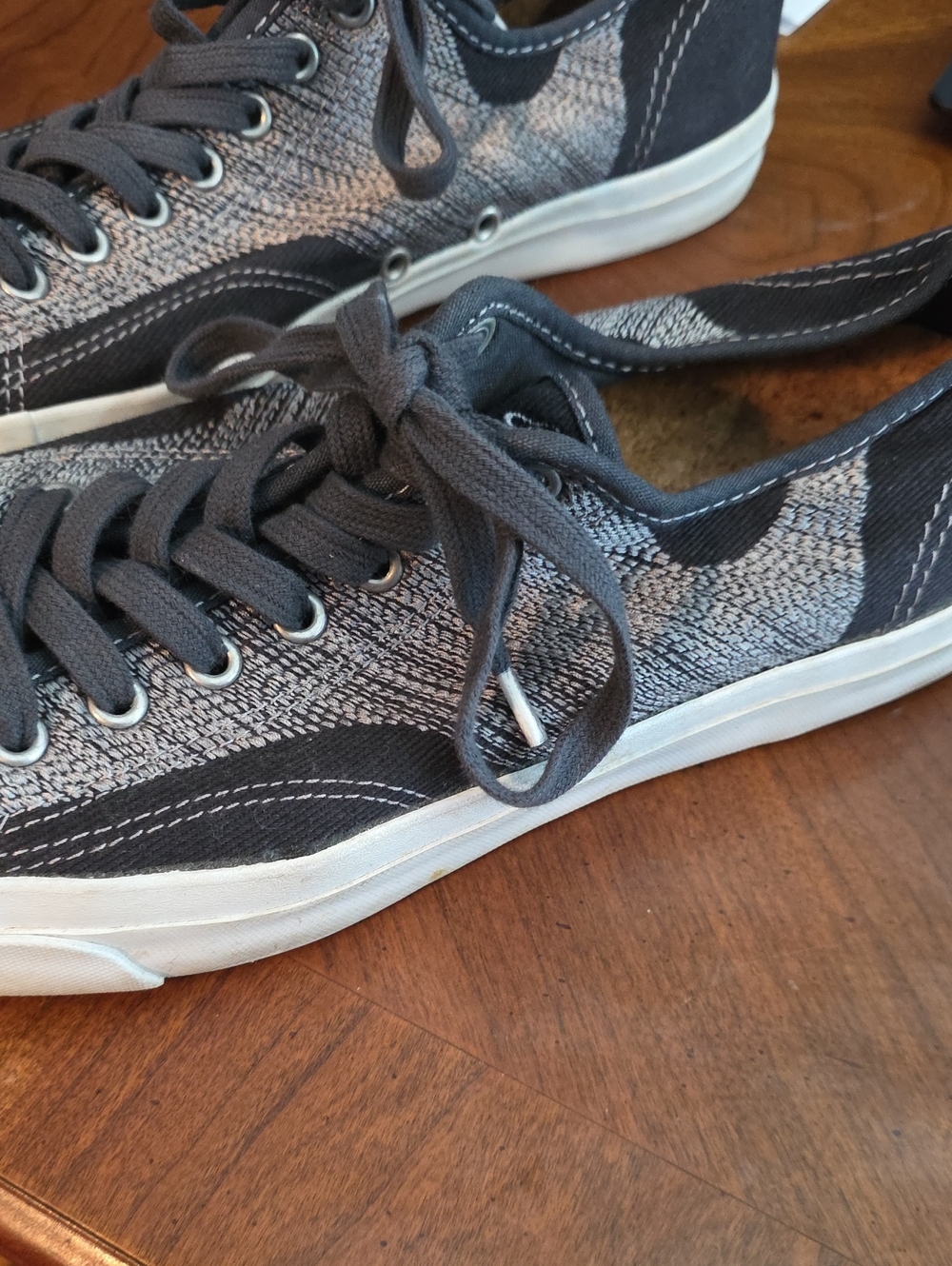 Converse Jack Purcell Knit Low-Top Sneakers in Black + Gray Size 11 - Picture 6 of 7